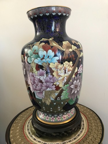Cloisonne vase bronze - bronze, emaux