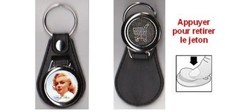 PORTE CLES MARILYN MONROE avec JETON DE CADDIE