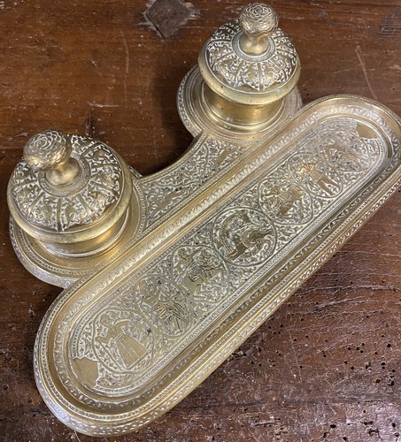 Encrier ancien bronze syrien - encrier,