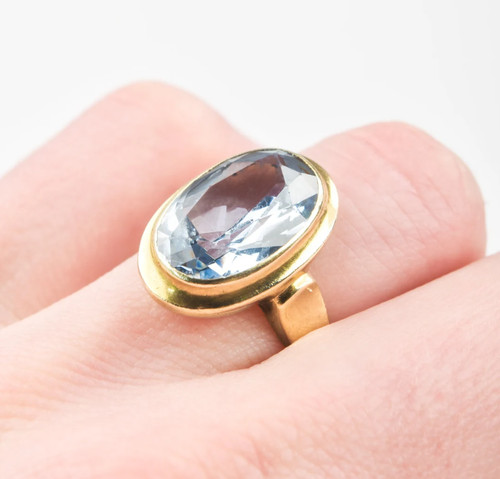Bague cocktail aigue-marine