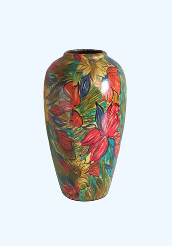 Vase ceramique decor floral - vase,