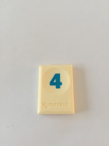 Tuile chiffre quatre bleu - 4,