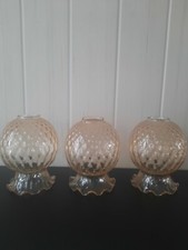 3 TULIPE GLOBE boule EN VERRE  LUSTRE LAMPE LAMPADAIRE ART NOUVEAU DECO 