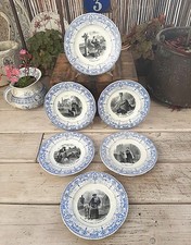 6 Assiettes Parlantes Creil Montereau (XIX)