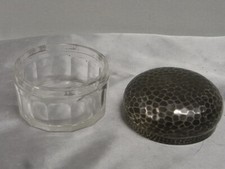 ANCIENNE BOITE CRISTAL  GARNITURE DE TOILETTE COTON PARFUM CREME POT COUVERT