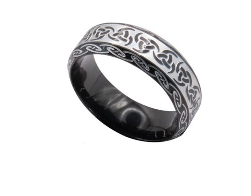 Bague acier anneau celtique