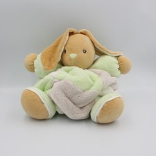 Doudou lapin plume vert blanc beige KALOO - 26413