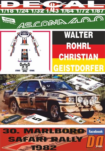 Decal opel ascona 400 rohrl - decal,