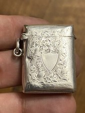 Pyrogène & Argent massif & Boite Allumettes & Travail Anglais & Ancien