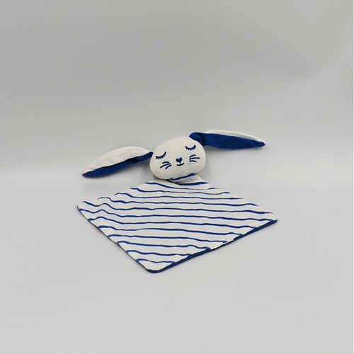 Doudou plat lapin blanc - , bleu