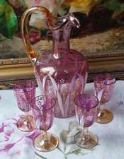 ANCIENNE CARAFE + 4 VERRES À