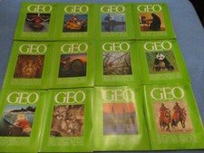 Lot des 12 magazines GEO de l'année complète de 1981 des numéros 23 à 34 inclus 