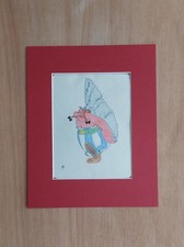 ? OBÉLIX BD PORTEUR DE MENHIR ❤️ DESSIN A PAILLETTES TABLEAU ENCADRÉ 24 x 30 cm