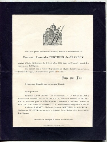 Faire part décès mr - de, de