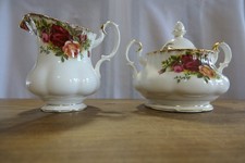 Royal Albert Old Country Roses Covered Sugar Bowl & Milk Jug