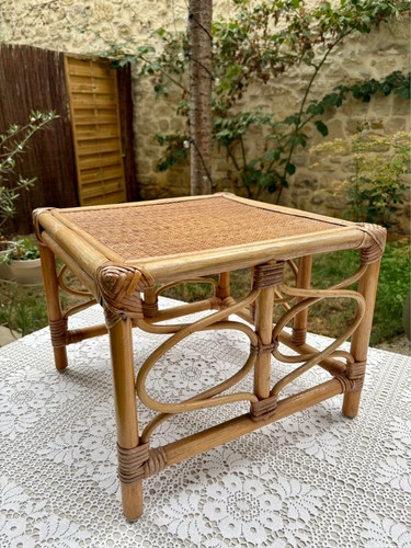 Table basse carrée rotin - basse,