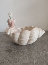 Céramique Vide Poche Bassano, Italie. Femme Sur Coquillage. Vintage