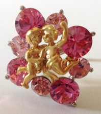 bague couleur argent et or