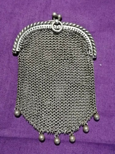 Bourse maille argent - maille, massif
