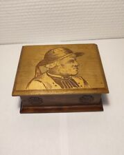 Ancienne boîte à bijoux en bois, 1945, style breton