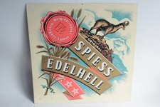 Ancienne plaque publicitaire tôle Bière Spiess Edelhell Suisse (72659)