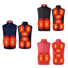 Gilet Bodywarmer Chauffant Alimenté USB 9 Zones de Chaleur Électrique pour Con