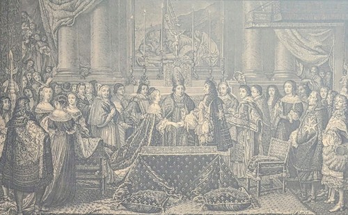 Antique framed etching - antique,