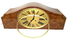 Superbe pendule Art Déco loupe d'Amboine Rhulman, Arbus,Adnet, Royère