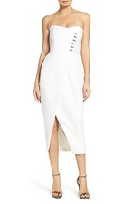 NEW MISHA COLLECTION Pasquale Convertible Midi DRESS SIZE S $335 MILK SOLD OUT!!