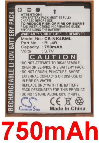 Batterie 750mah type 4b - batterie, bl-4b