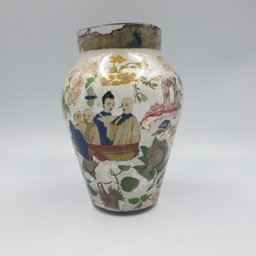Potichomanie vase arte povera - vase,