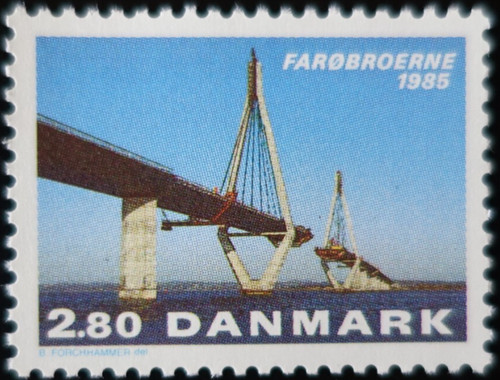 Timbre danemark pont de - timbre,