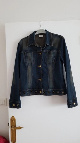 Blouson jean bleu - bleu., dos