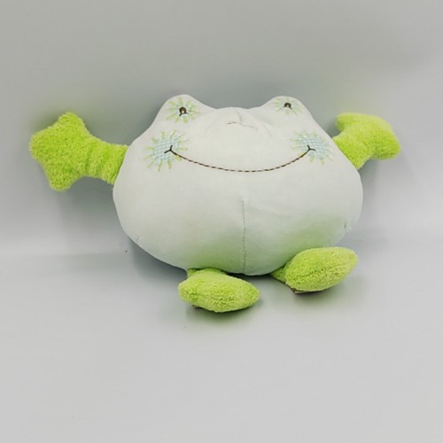 Doudou grenouille bleu vert