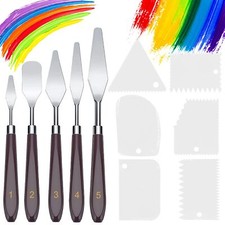 11 Pièces Ensemble de couteaux à peinture5 Couteaux à Palette+6 Plastique Cou...