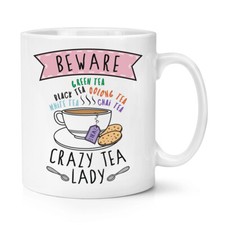 Attention Fou Thé Femme 284ml Tasse Maman Mères Jour Copine Anglais Britannique