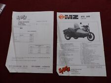 catalogue prospectus  moto : MZ etz 250 & side car + tarif