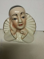 buste de Pierrot vintage en porcelaine