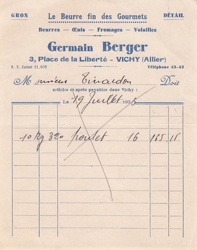 Vichy cremerie berger 1936 - vichy,