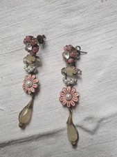 Boucles D'oreilles Pendantes RÉMINISCENCE. Hauteur 6 Cm. Parfait État 
