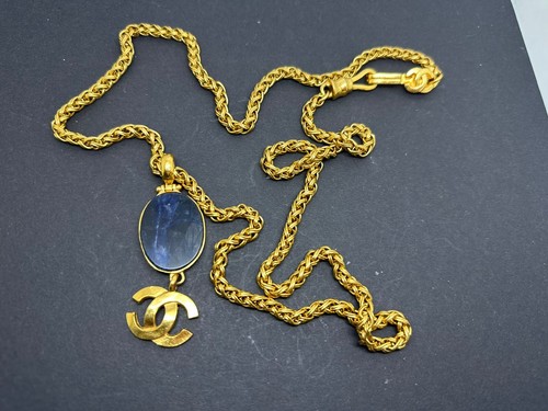 Collier vintage chanel lapis - collier,