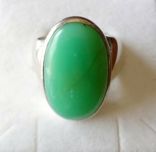 Bague en Chrysoprase Taille 58 sur Argent 925 millièmes 