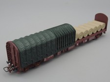 Wagon plat 1/2 bâché avec