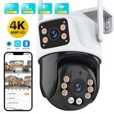 4K 8MP HD Wifi PTZ Camera Outdoor 6MP Dual Lens Dual Screen AI Auto Tracking IP