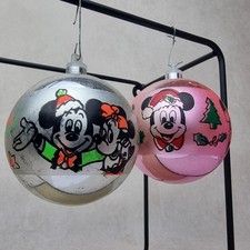Lot Boules Noël Vintage - Ornement Sapin Disney - Mickey Minnie