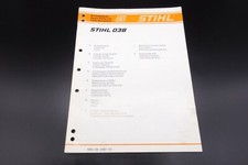 STIHL Tronçonneuse 038 Liste Pièces détachées Vue éclaté Références