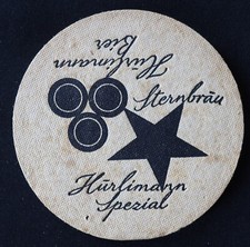 Ancien sous-bock bière épais HURLIMANN STERNBRAU coaster 3