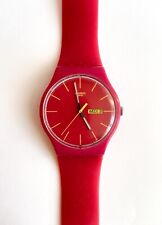 Swatch Rubine Rebel rose vif, SUOR794, 2011, 41mm, état proche du neuf