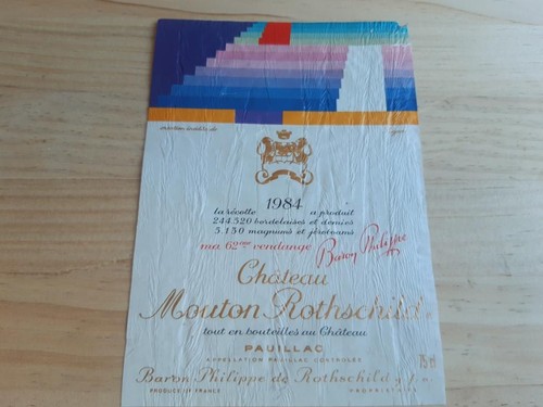 étiquette vin chateau mouton - étiquette,