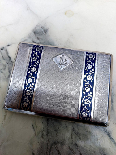 Ancien etui cigarettes metal - a,